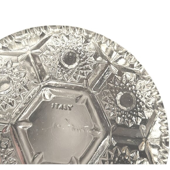 Vintage Italian Crystal Ashtrays Set Of 2 With Sawtooth Edge Design - Picture 1 of 4